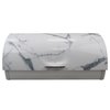 Home Basics Marble Like Roll Top Lid Steel Bread Box, White BB47490